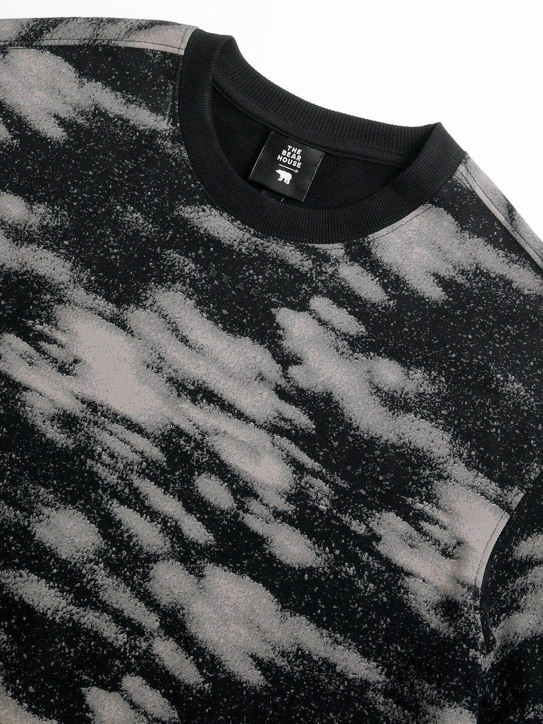 THE BEAR HOUSE Abstract Printed Round Neck Oversized Cotton T-shirt