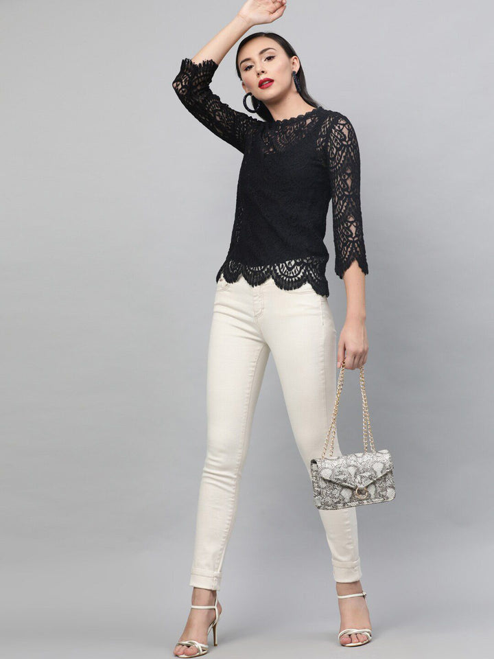 STREET 9 Women White Skinny Fit Mid-Rise Clean Look Stretchable Jeans