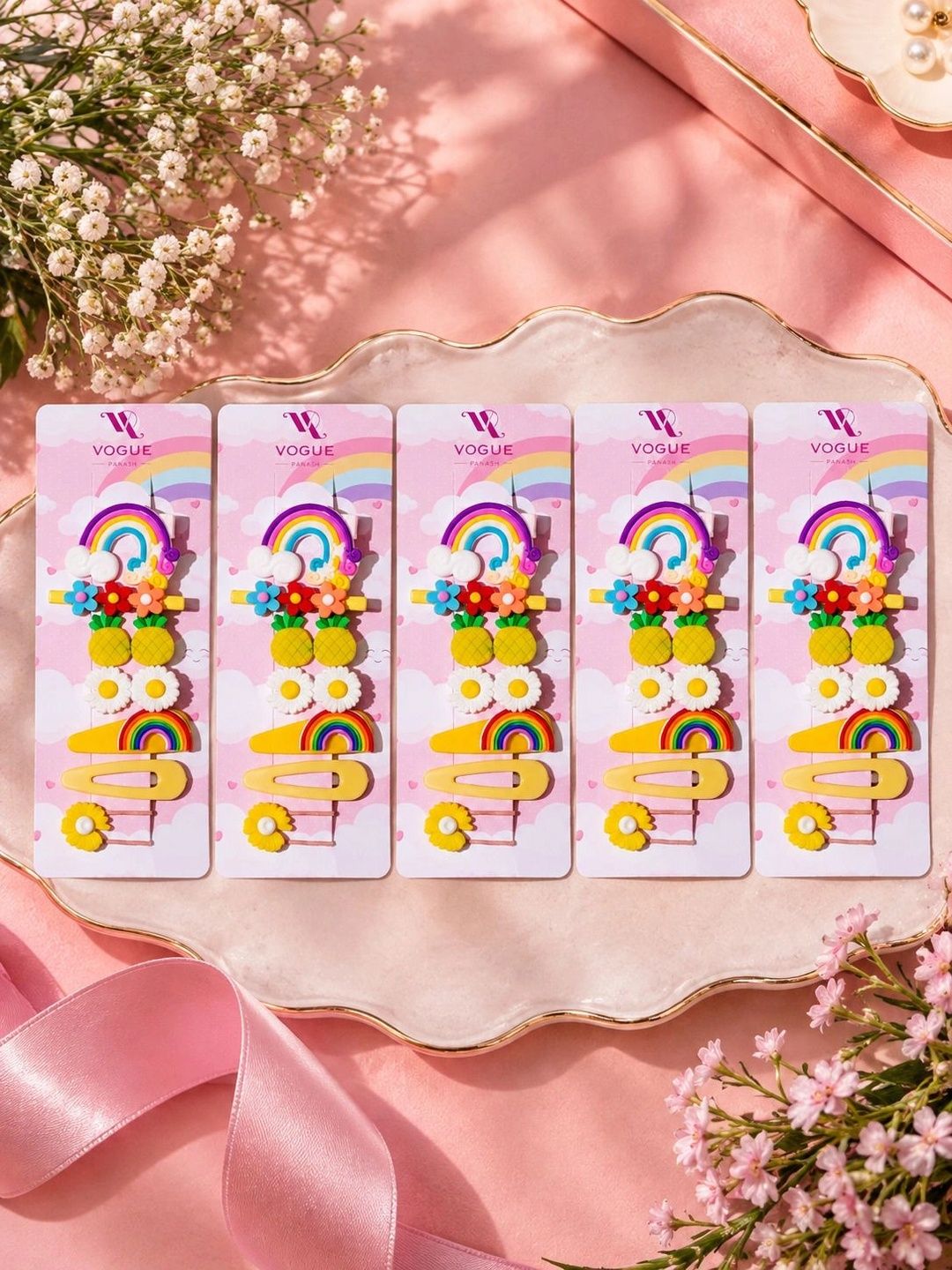 VOGUE PANASH Set Wanita 5 Set Aksesori Rambut Berhias