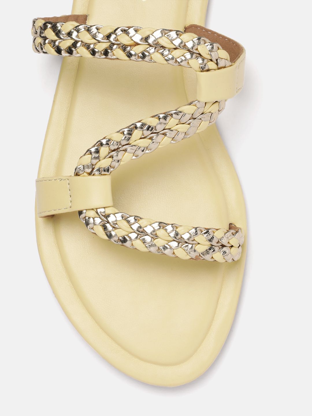 DressBerry Women Striped Open Toe Flats