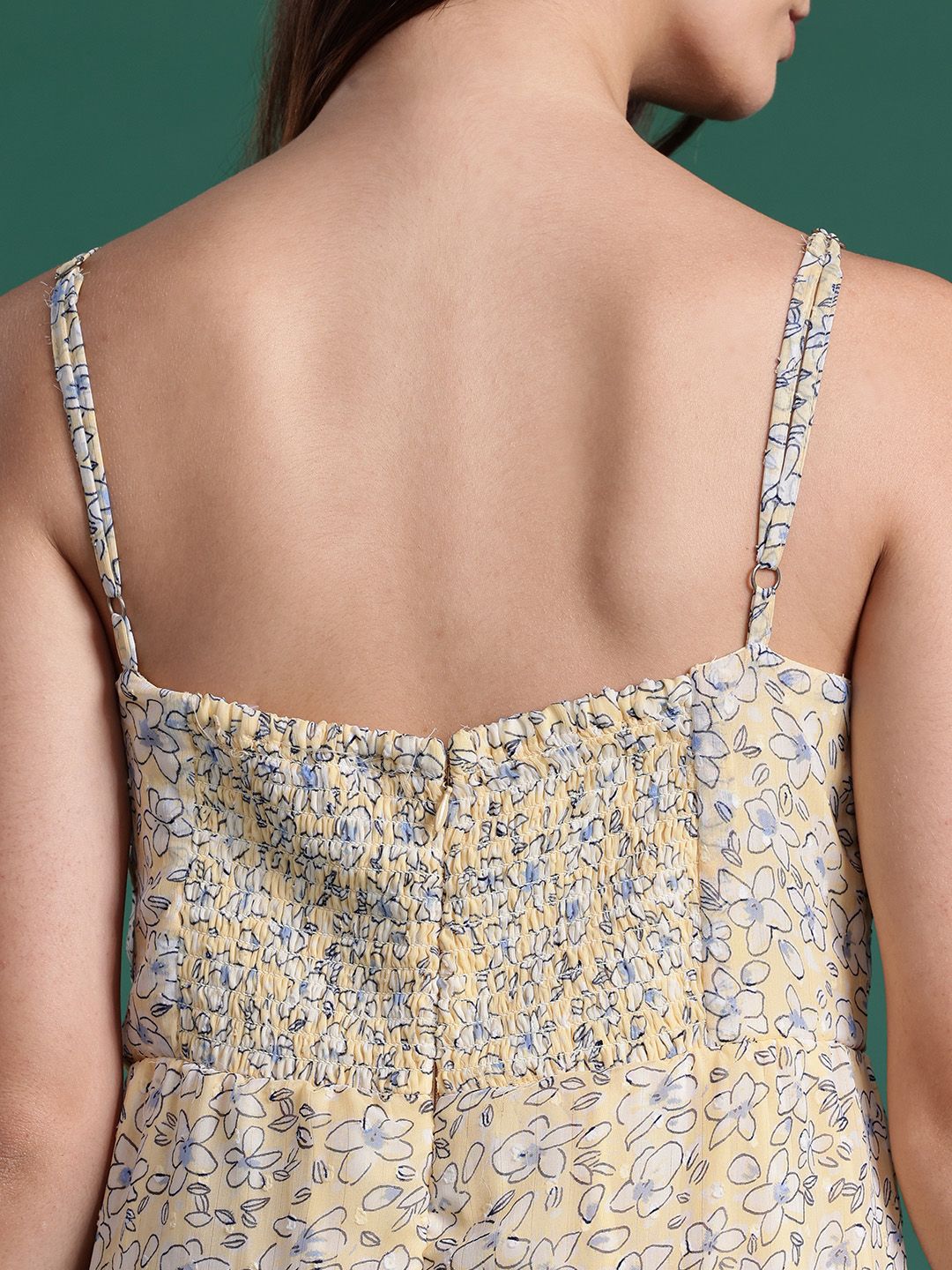 DressBerry Floral Print Tiered A-Line Maxi Dress