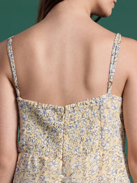 DressBerry Floral Print Tiered A-Line Maxi Dress