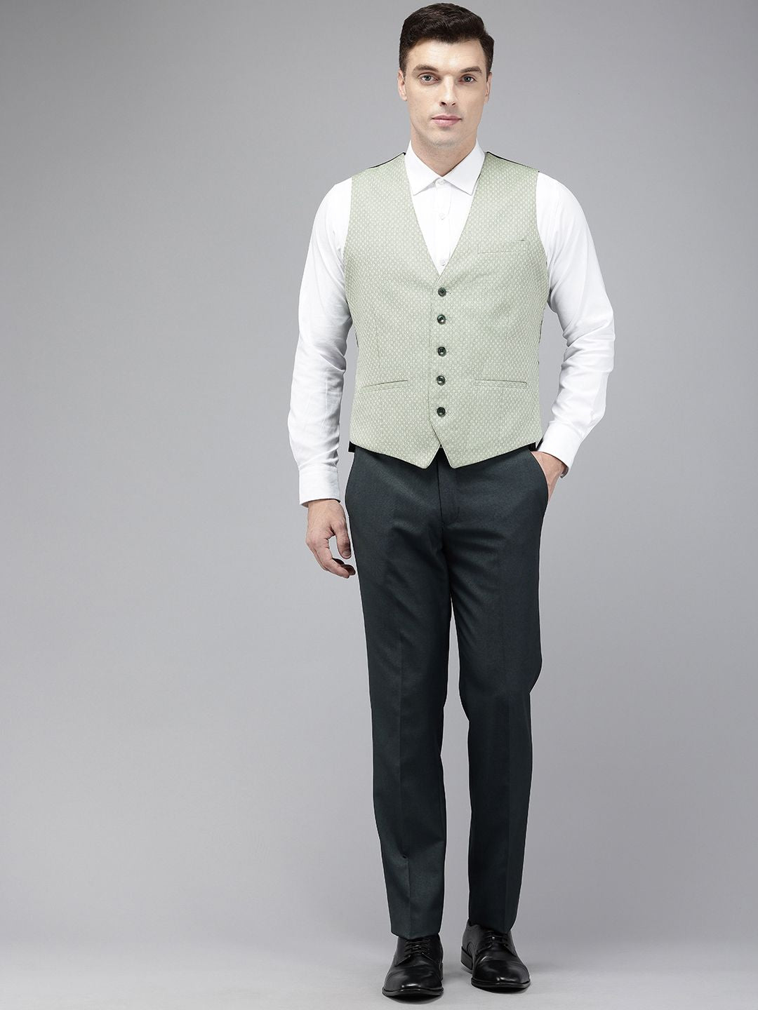 Park Avenue Reka Bentuk Diri Tekstur Single Breasted Super Slim Fit 3-Peice Formal Suit