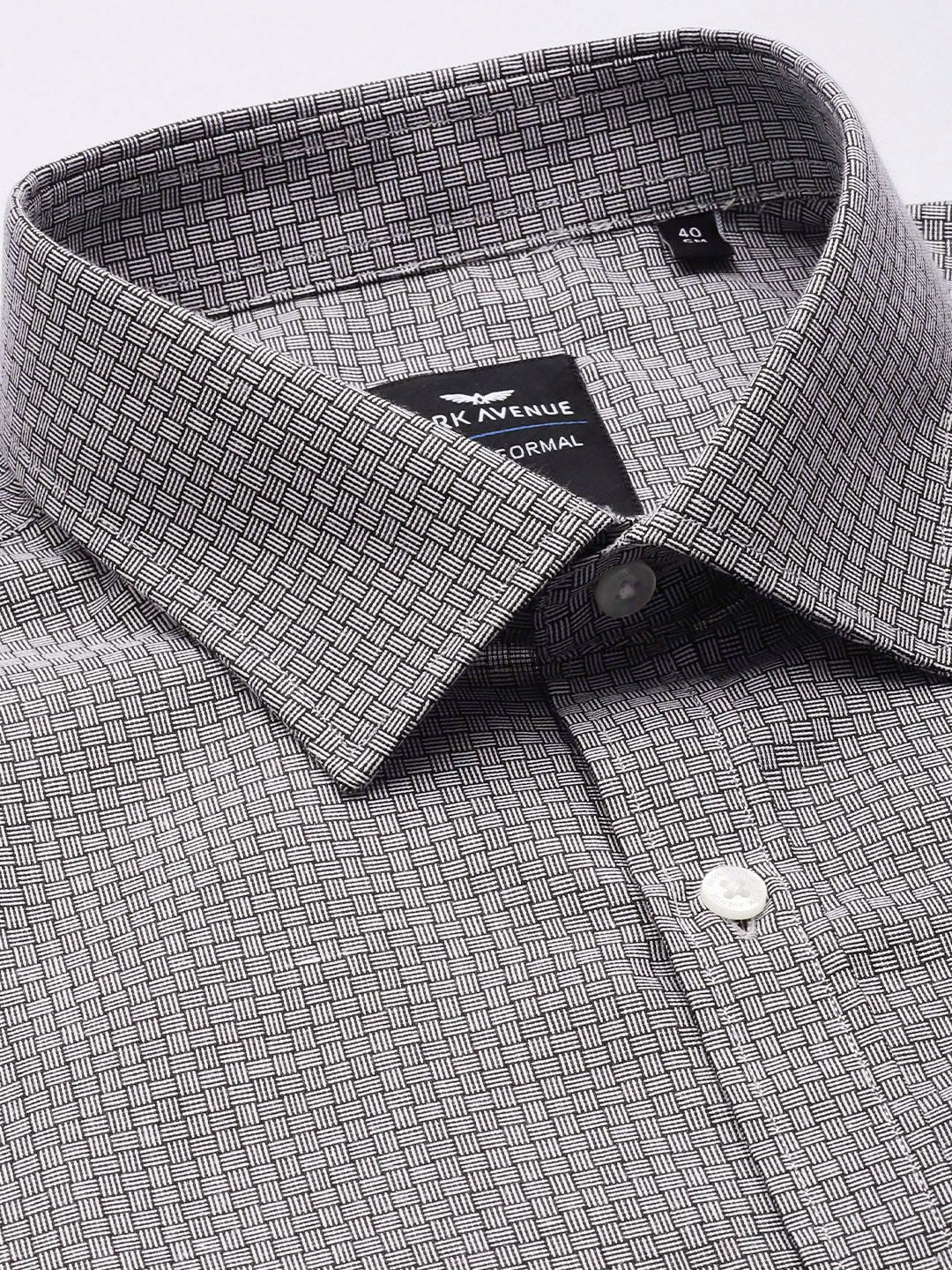 Park Avenue Self Design Slim Fit Textured Formal Shirt