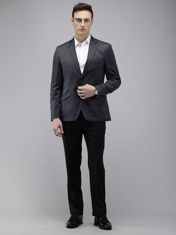 Park Avenue Self Design Textured Blazer With Trouser Party Suits