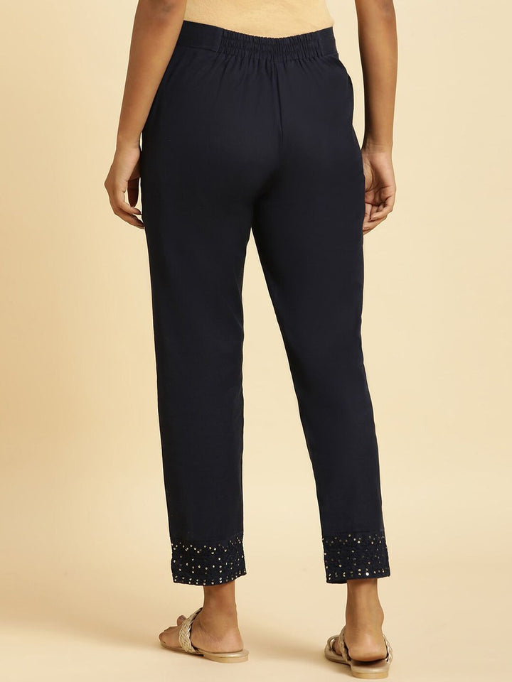 W Women Slim Fit Mid-Rise Plain Regular Trousers