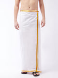 VASTRAMAY Men White Solid Cotton Dhoti