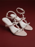 Lino Perros Women Kitten Heel Sandals With Western Embellished