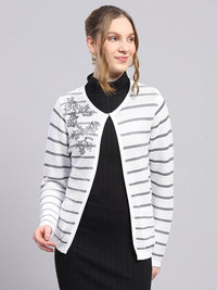 Monte Carlo Floral Design Striped Cardigan