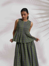 trueBrowns Geometric Printed Pure Cotton Top With Skirts