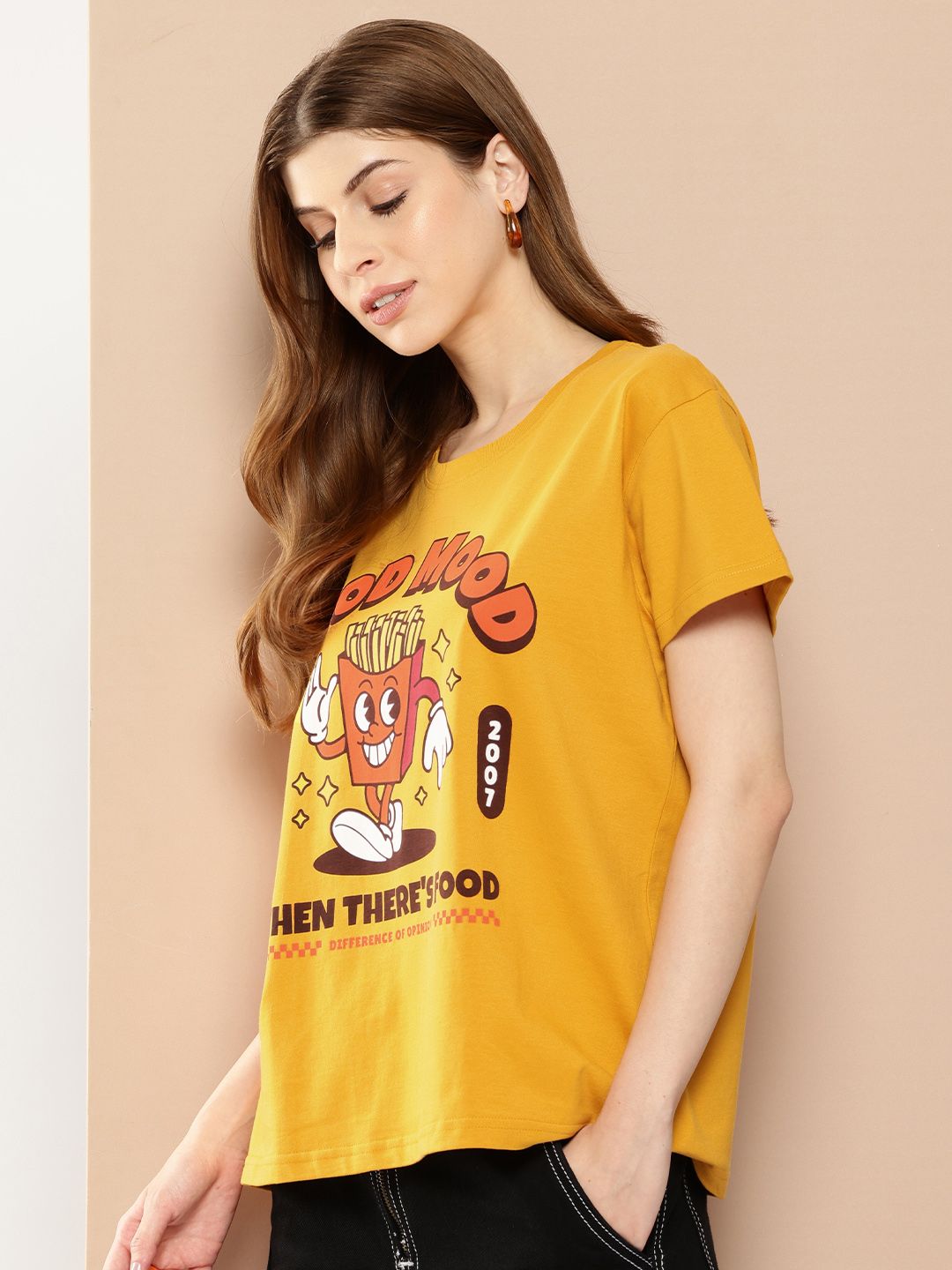 Difference of Opinion Printed Pure Cotton Boxy T-shirt