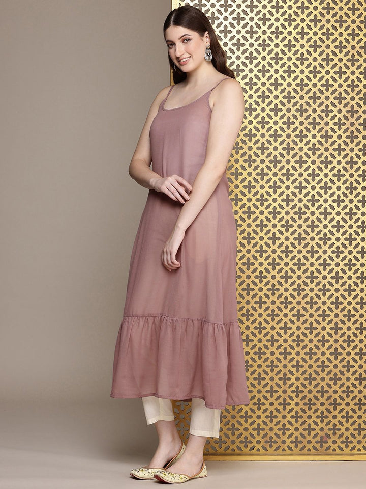 House of Pataudi Shoulder Straps A-Line Jashn Kurta Comes With Printed Jacket