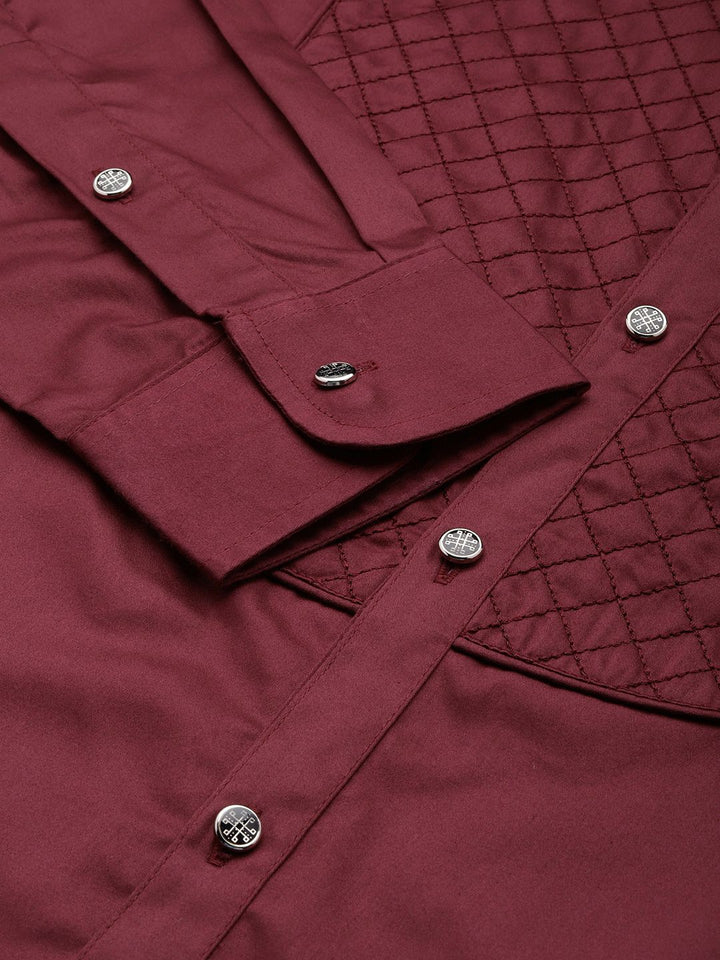 House of Pataudi Pure Cotton Thread Work Party Shirt