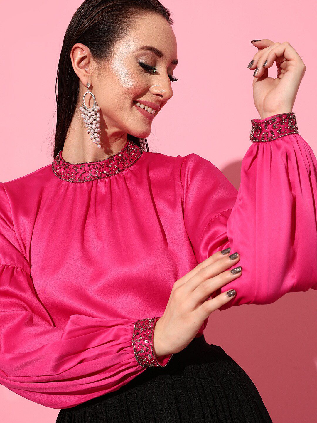 STREET 9 Fuchsia Solid Top