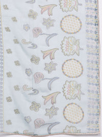 Libas Women Floral Printed Pleated Gotta Patti Kurta with Trousers & With Dupatta