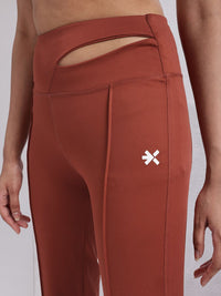 HRX by Hrithik Roshan Women High-Rise Cut-Out Detail Rapid-Dry Flared Training Tights