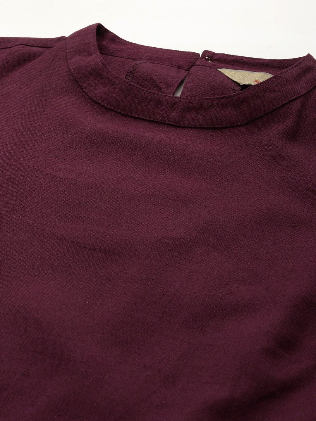 Anouk Women Solid Round Neck Pure Cotton Kurta