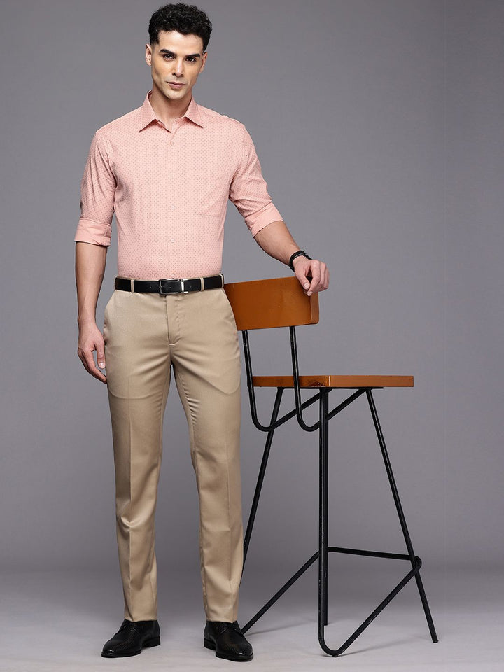Raymond Slim Fit Geometric Printed Pure Cotton Formal Shirt