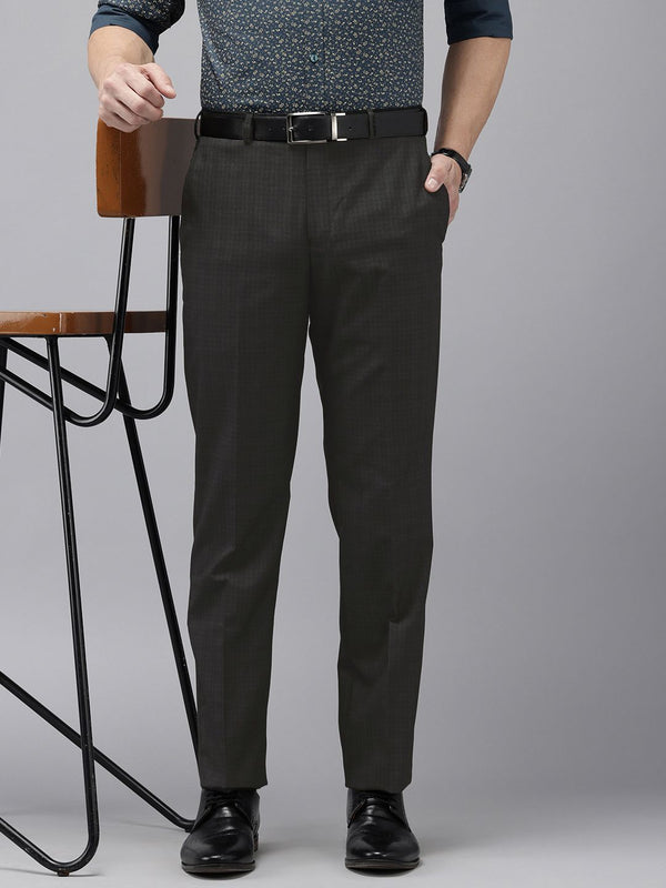 Park Avenue Men Checked Formal Trousers