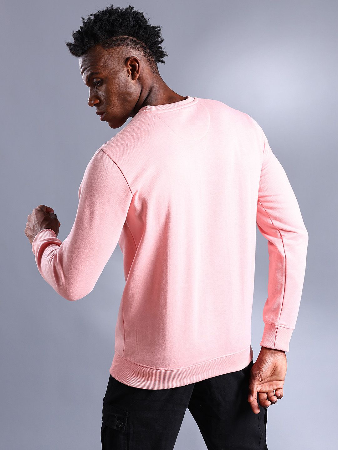 The Indian Garage Co Men Pink Solid Sweatshirt