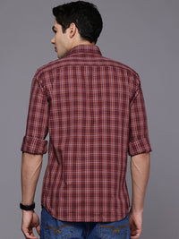 Raymond Pure Cotton Slim Fit Checked Casual Shirt