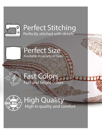 STITCHNEST White & Brown 2 Pieces Square Cushion Covers