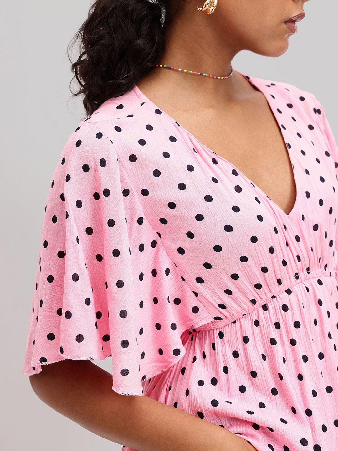 DressBerry Retro Replay Polka Dot Empire Style Top