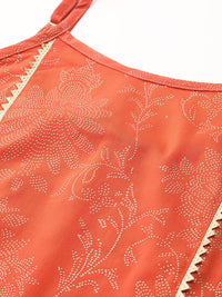 Anouk Ethnic Motifs Printed Shoulder Straps A-Line Kurta