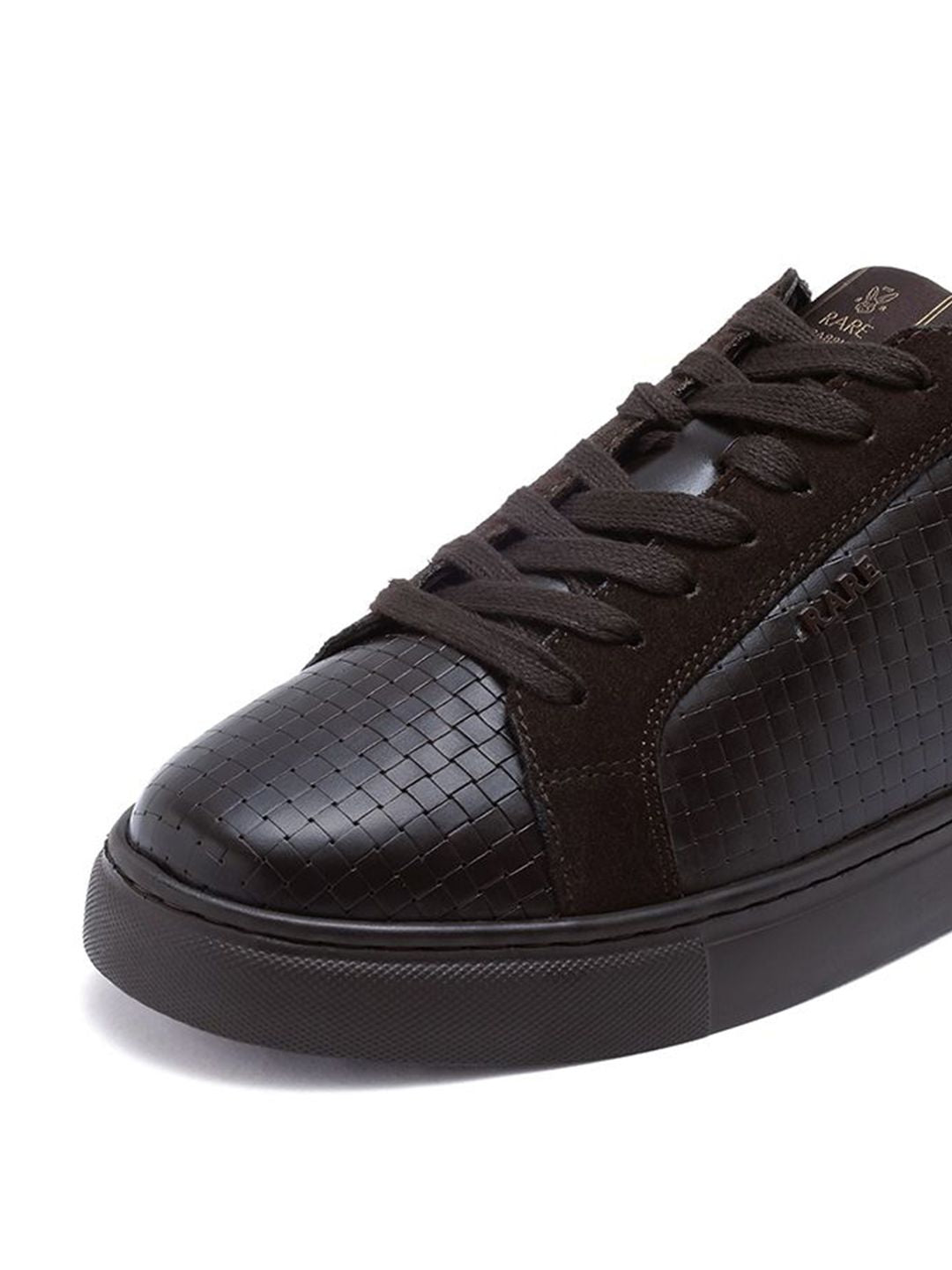 RARE RABBIT Men Perforations Leather Slip-On Sneakers