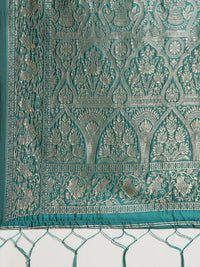 Saree mall Teal Green & Golden Woven Design Banarasi Saree