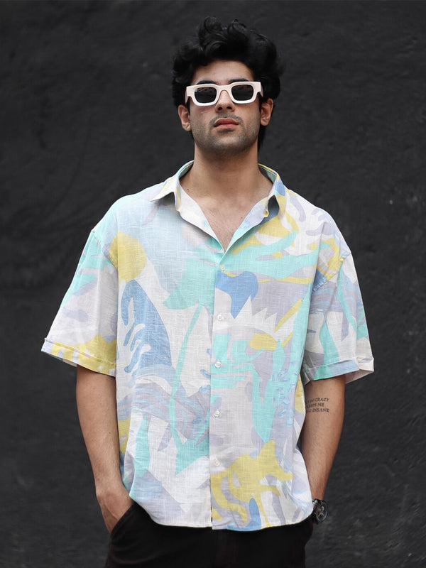 Powerlook Men Abstract Printed Oversized Casual Shirt