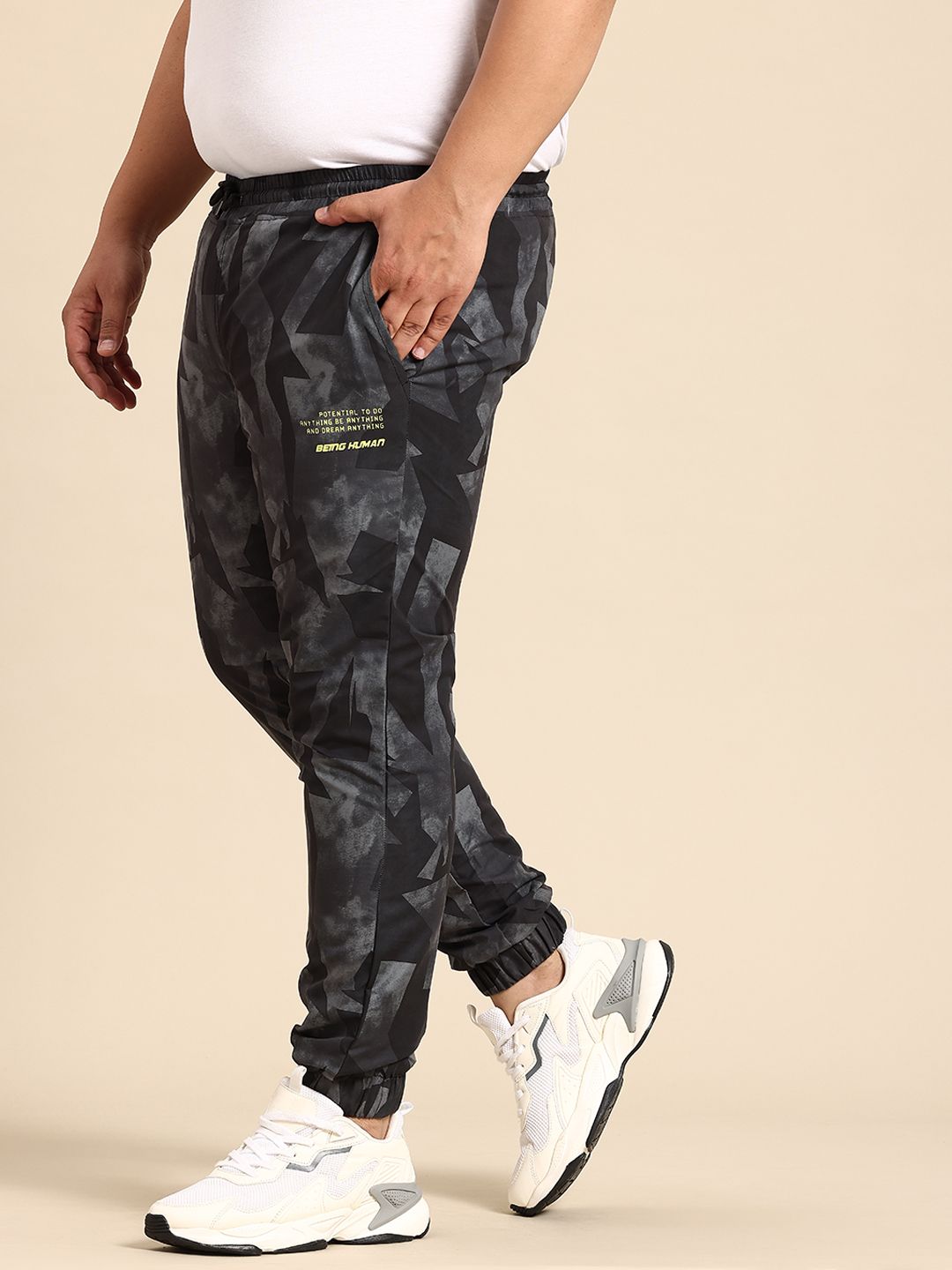 Being Human Plus Size Geometric Printed Joggers