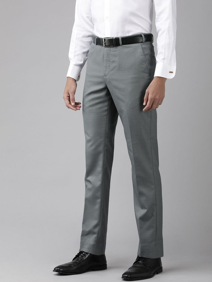 Park Avenue Men Textured Smart Regular Fit Formal Trousers