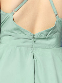 Berrylush Women Gorgeous Green Solid Spaghetti Straps Jumpsuit