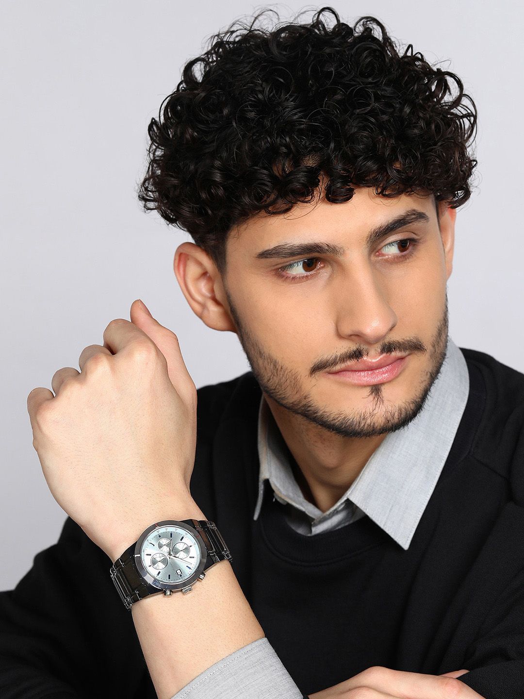 French Connection Men Dial & Bracelet Style Straps Chronograph Watch FCW11BM