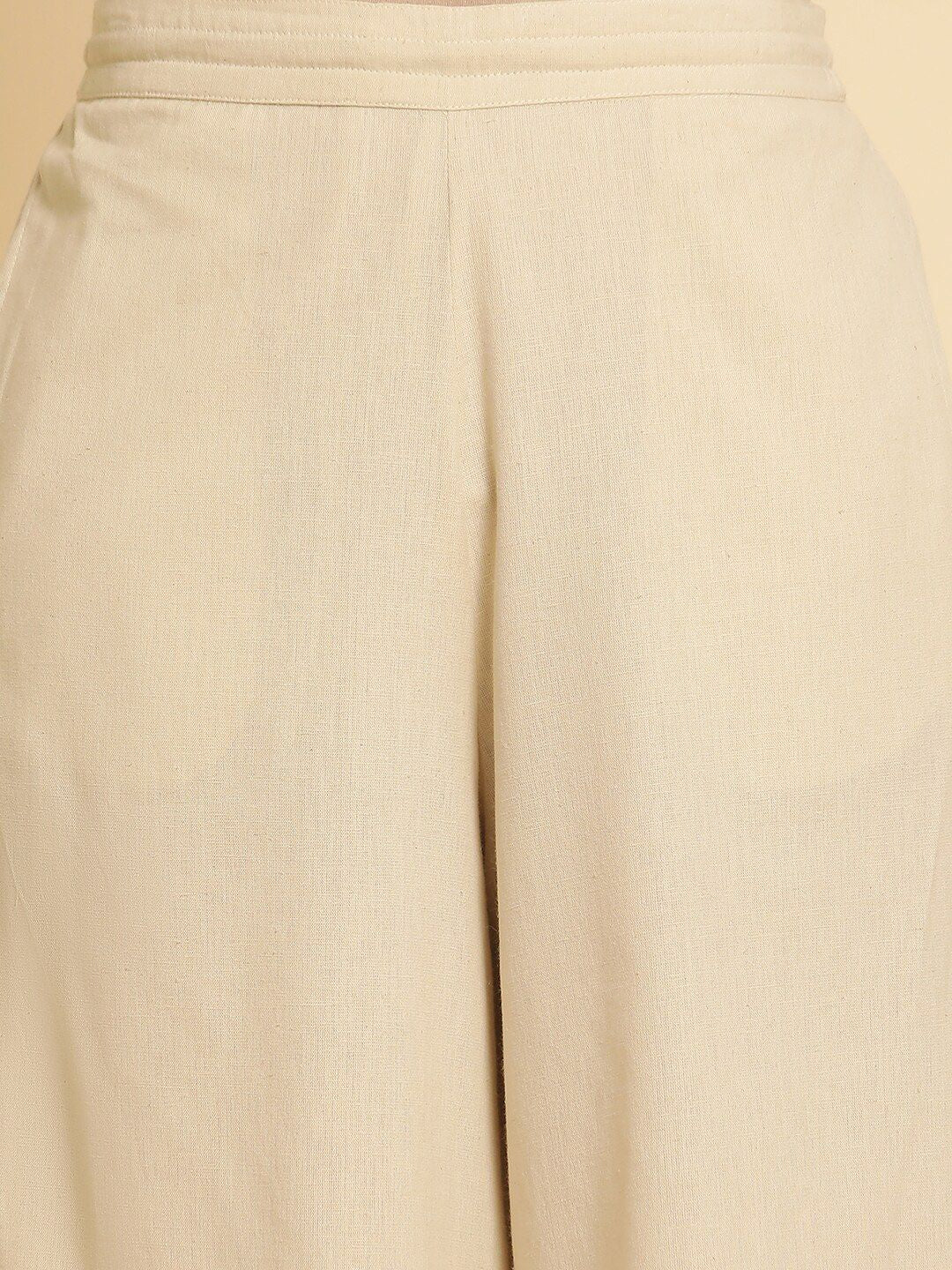 W Women Straight Fit Cropped Ethnic Culottes Trousers