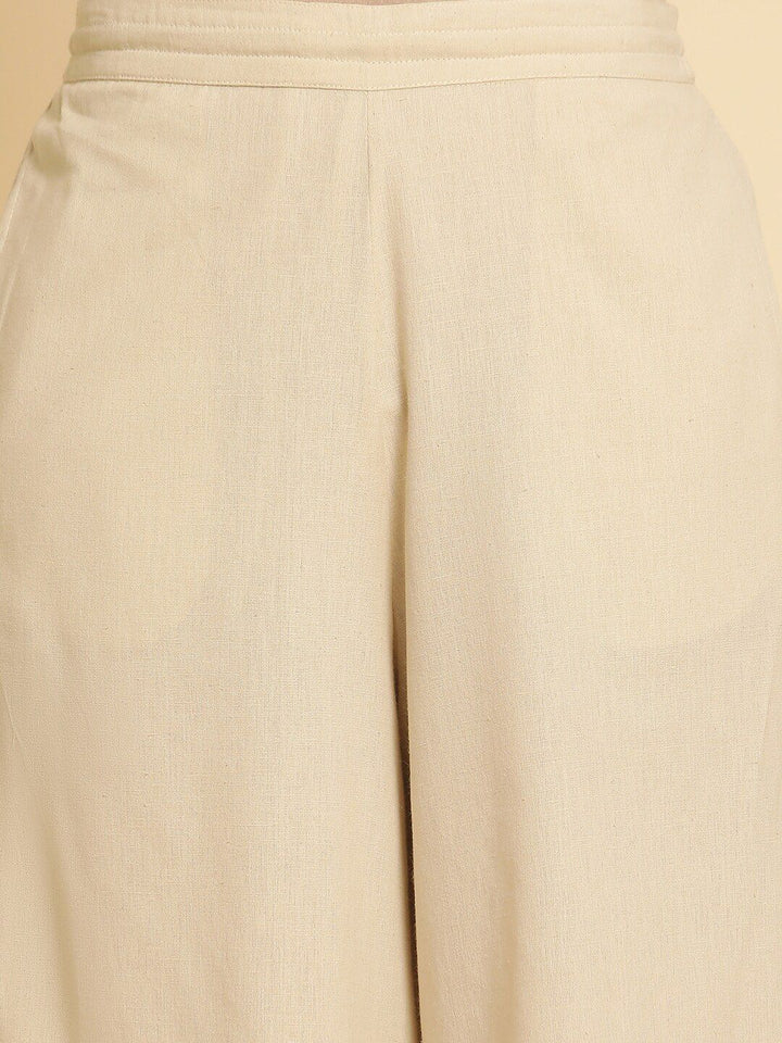 W Women Straight Fit Cropped Ethnic Culottes Trousers