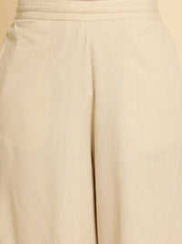 W Women Straight Fit Cropped Ethnic Culottes Trousers