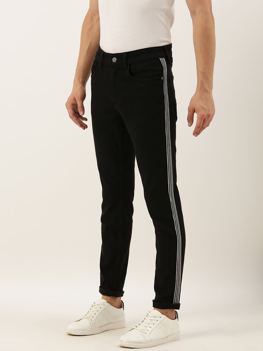 The Indian Garage Co Men Black Slim Fit Mid-Rise Clean Look Jeans