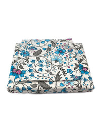 BOMBAY DYEING Cardinal Blue Floral Printed Cotton 120 TC Queen Bedsheet Set 2.54 x 2.24m