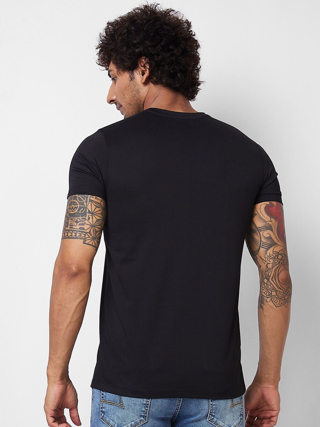 SPYKAR Graphic Printed Round Neck Slim Fit Cotton T-shirt