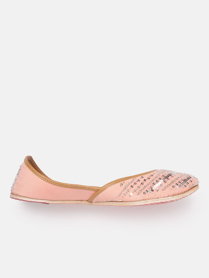 House of Pataudi Women Sequin Embellished Mojaris