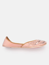 House of Pataudi Women Sequin Embellished Mojaris
