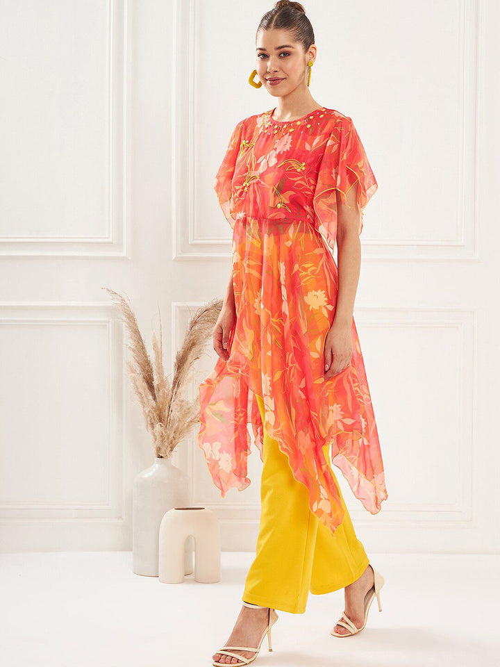 Antheaa Embellished Asymmetrical Tunic & Trouser