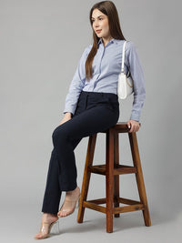 Hancock Sharp Slim Fit Vertical Striped Formal Cotton Shirt