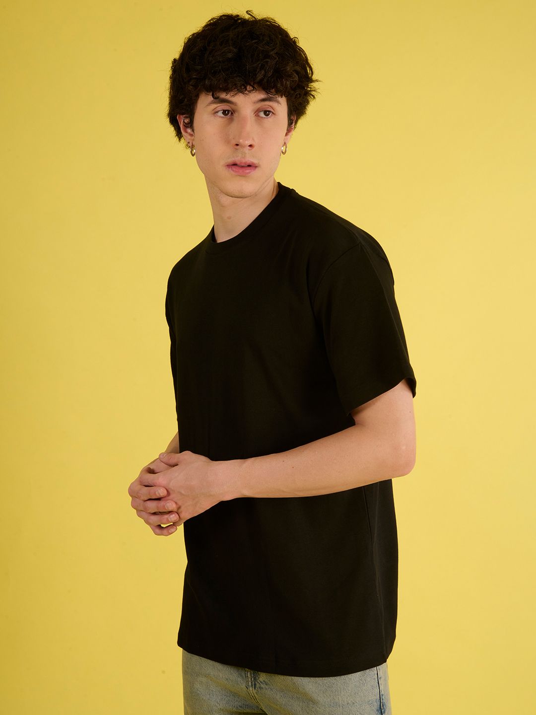 Bene Kleed Men Typography Printed Round Neck Cotton Oversized T-shirt