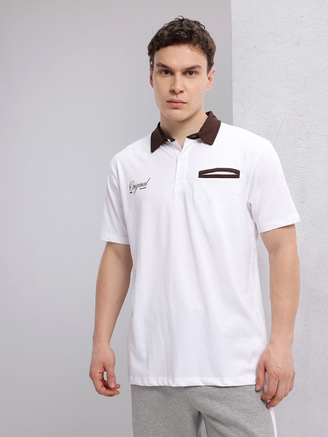 HRX by Hrithik Roshan Typography Print Polo Collar Lifestyle T-shirt with Contrast Collar