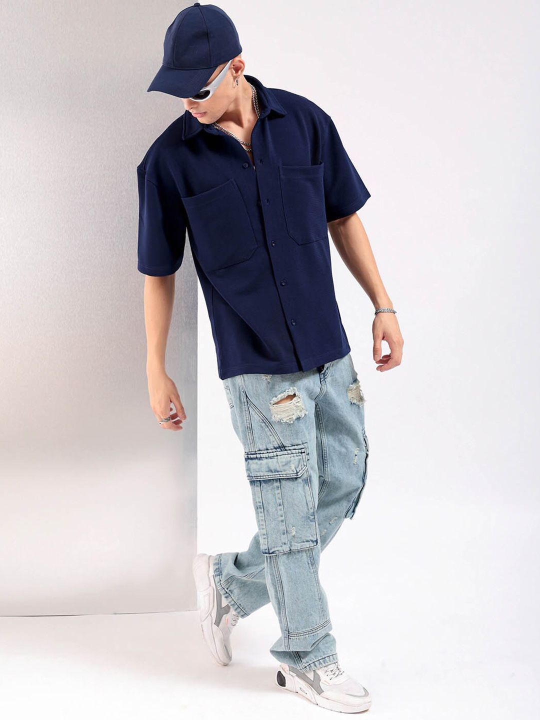 The Indian Garage Co Spread Collar Curved Boxy Casual Shirt