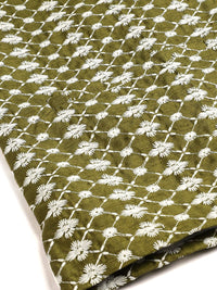 SOJANYA Set Kurta Sulam Lelaki Motif Etnik Hijau Dengan Jaket Nehru