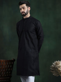 SOJANYA Ethnic Motifs Embroidered Mandarin Collar Thread Work Cotton Straight Kurta